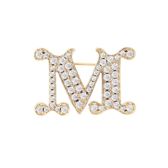 マックスマーラ Max Mara ブローチ レディース FACELLA ブローチ クリスタル ミニ Mロゴ ピンバッジ 14,288円