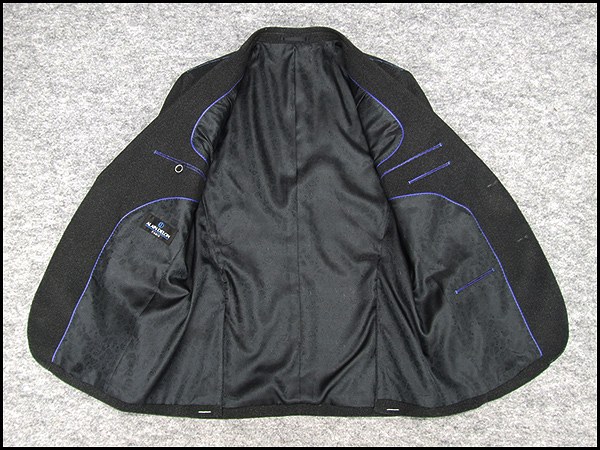 ALAIN DELON]アランドロン ベロア生地 炭黒系 秋冬物 シングル2釦