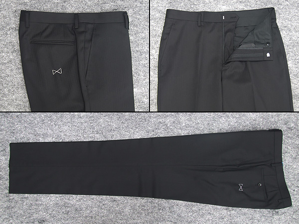 アスリートスーツ 春夏物 セミスタイリッシュスーツ 黒/ストライプ