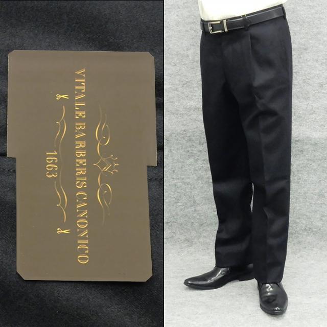 秋冬 ワンタック イタリー製生地 [CANONICO] Super110s使用 日本製 濃紺/無地 スラックス