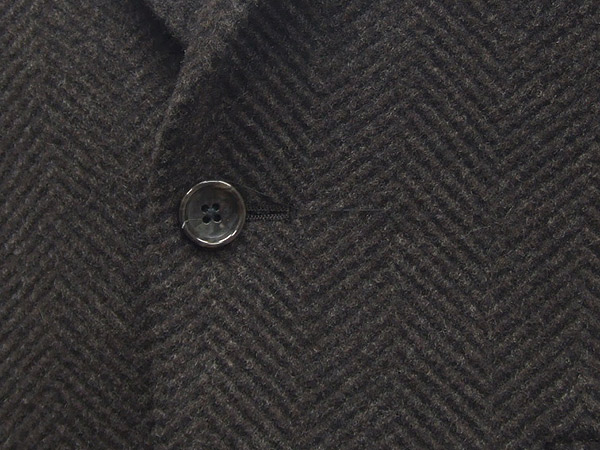 秋冬物ジャケット ビーバー生地使用 スタイリッシュ2釦 コゲ茶/杉綾