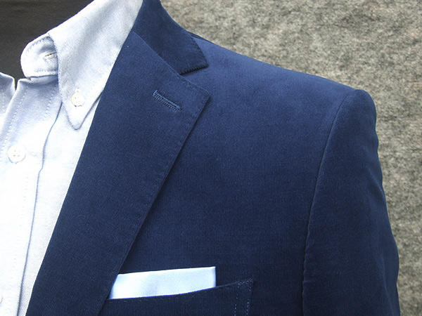 秋冬物ジャケット　綿コーディロイ生地　スタイリッシュ２釦　青紺系　のびのび　[A体][AB体]　メンズジャケット　BEV-J08 秋冬物ジャケット 綿コーディロイ生地 スタイリッシュ2釦 青紺系