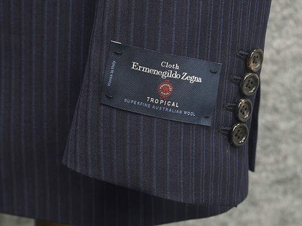 春夏物 紺/縞 [Ermenegildo Zegna] ゼニア TROPICAL使用 トレンド