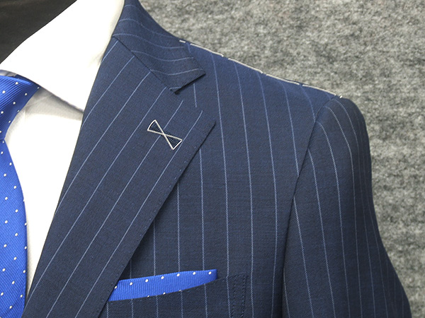秋冬 段返り３釦 ３ピース [FICCE]BY DON KONISHI フィッチェ スタイリッシュ　シングルスーツ　紺系/チェック　[Y体][A体]　FC3307-88 春夏物 段返り3釦 [FICCE]BY DON KONISHI フィッチェ スタイリッシュ