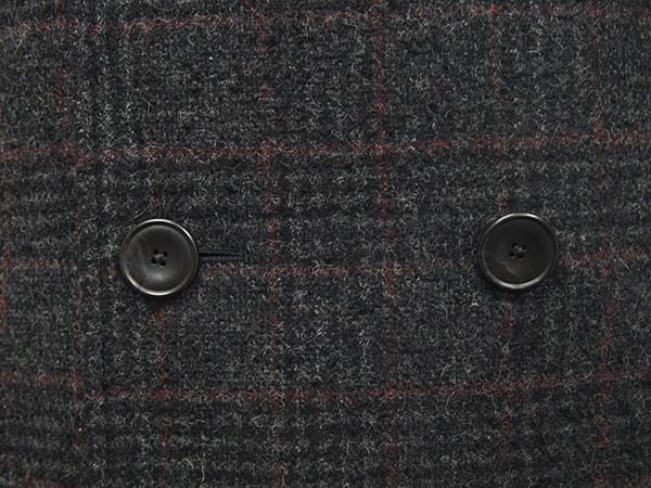 ダブルラグジュアリーコート イタリー生地[FORTEX] 濃グレー/二重格子