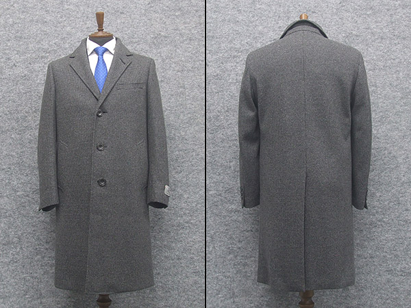 シングルチェスターコート イタリー生地[FORTEX] 紺系/ドット風