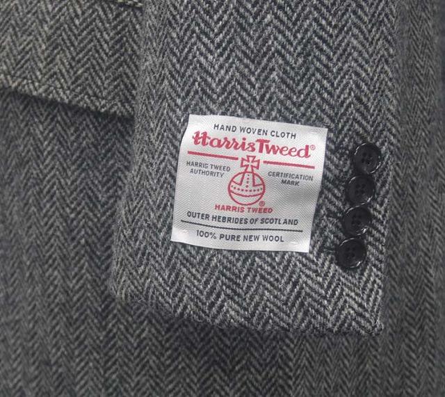 英国生地 [Harris Tweed]ハリスツイード チェスターコート 薄グレー系