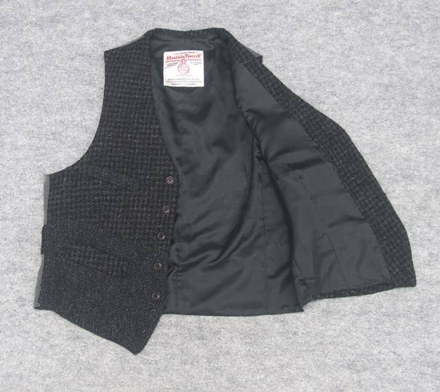 英国生地 [Harris Tweed]ハリスツイード ベスト [A体][AB体]兼用 灰藍