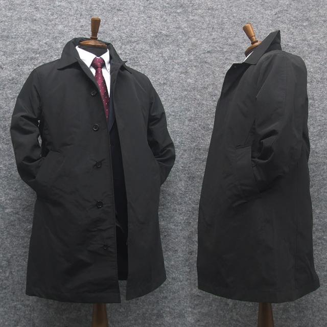 [MODE IZM] ライナーベスト取り外し式ステンカラーコート　綿混素材　レギュラーフィット　墨黒　IZM3000の通販は 5,830円