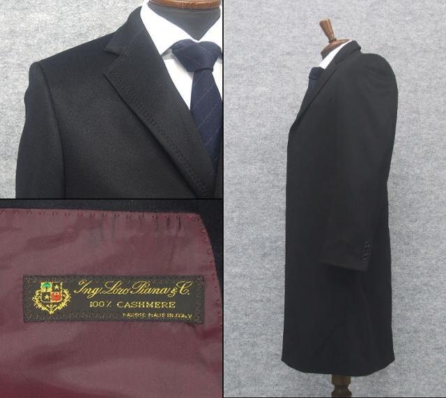 Loro Piana ロロピアーナ カシミヤ100% チェスターコート　濃紺 Loro Piana ロロピアーナ 100%カシミヤ イタリア製 コート 秋冬物 日本
