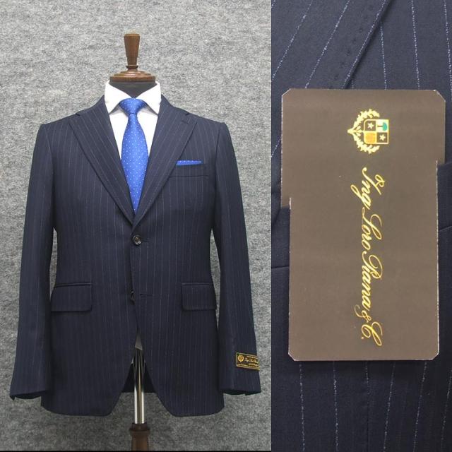秋冬物　[ロロピアーナ] Super150s生地　AUSTRARIS使用　トレンドスタイル2釦スーツ　紺/ネップストライプ　[YA体][AB体]　LOD18
