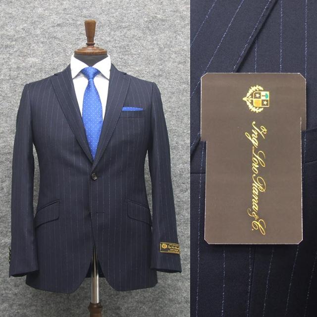 秋冬物　[ロロピアーナ] Super130s「SOFT TOUCH」使用　スタイリッシュ2釦スーツ　紺/ネップストライプ　[YA体]　メンズスーツ　LOS34