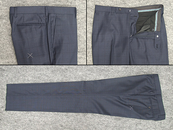 秋冬物 [ロロピアーナ] Super130s生地使用 スタイリッシュ2釦スーツ 藍