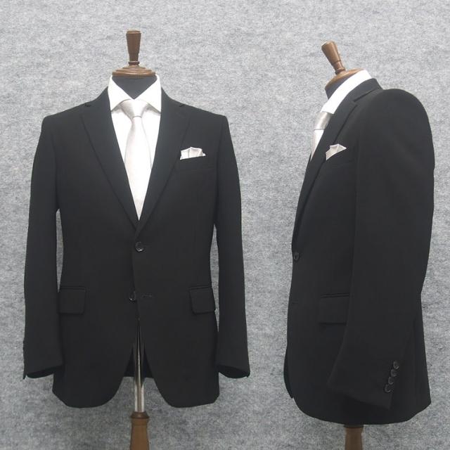 通年物　シングル２釦フォーマルスーツ　[Y体][A体][AB体][BB体]ノータック　超黒　P100-2101