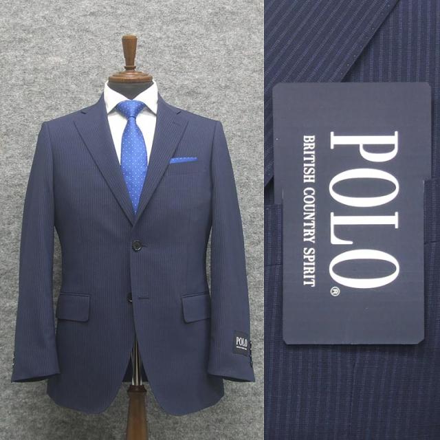[POLO　B.C.S] ポロ 春夏物 スタイリッシュスーツ 紺/ストライプ [A体][AB体] POLO-0003-88