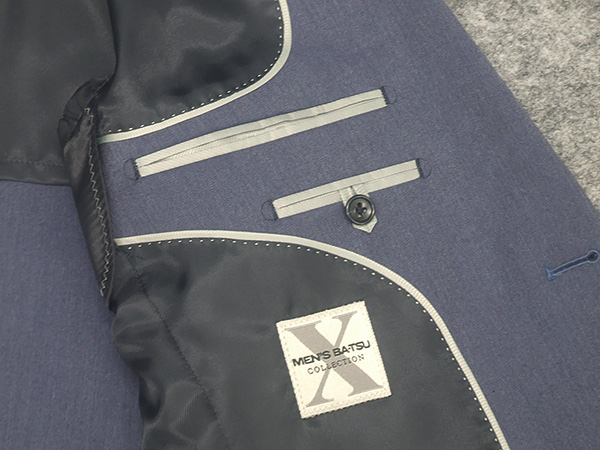 通年物 [MENS BATSU] スタイリッシュ2釦スーツ 青紺/無地 [A体] 仏