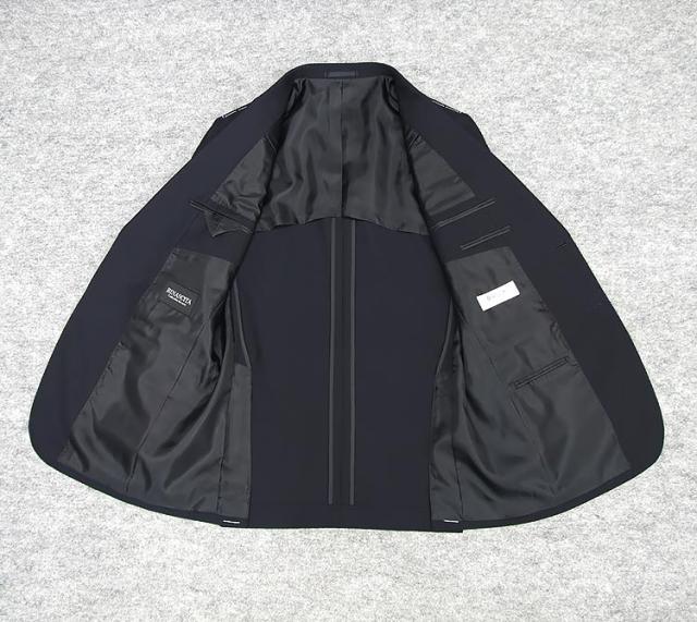 春夏物 2パンツ ベーシック2釦スーツ 尾州生地 濃紺/無地 メンズ