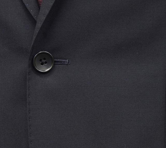 春夏物 2パンツ ベーシック2釦スーツ 尾州生地 濃紺/無地 メンズ