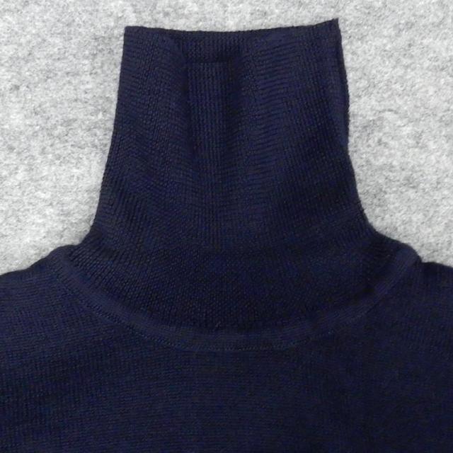 ニットセーター[ROLLEI] 日本製 炭黒/無地 タートルネック ウール100