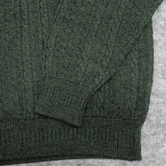 ニットセーター[ROLLEI] 日本製 黄緑/無地 クルーネック ウール100