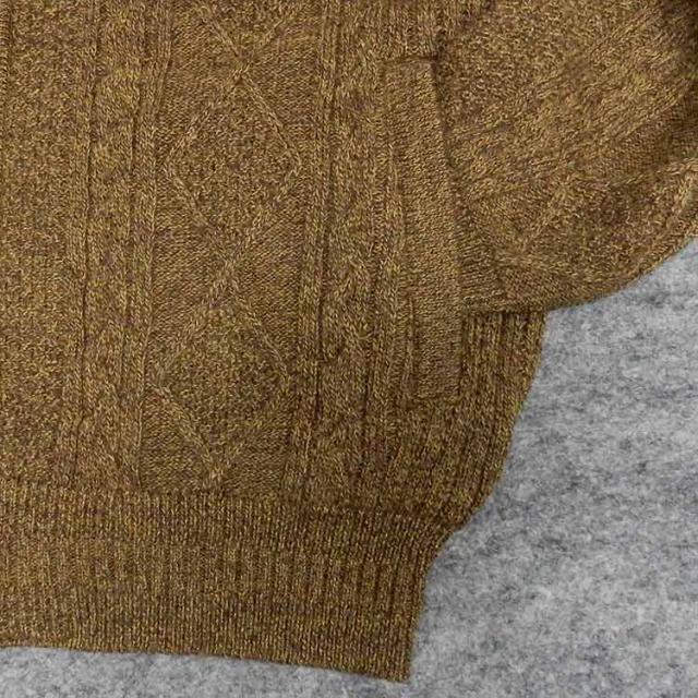 ニットセーター フルジップ[ROLLEI] 日本製 茶系 ハイネック ウール100％ メリノウール ケーブルニット ROL79011-1の通販は