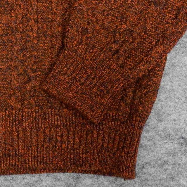 ニットセーター[ROLLEI] 日本製 ベージュ系 ショールカラー ウール100