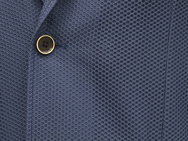 春夏物 ストレッチニットジャケット 青/ハニカムメッシュ シングル2釦 SEJ95130-14_6