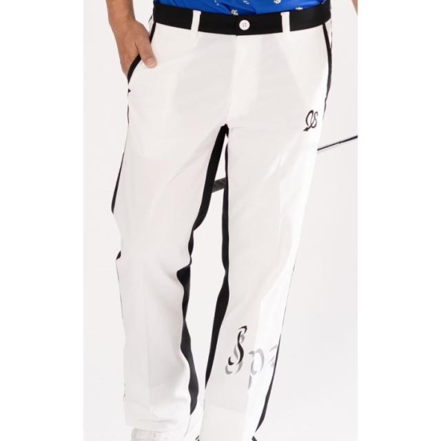 SSparkler（スパークラー） ゴルフパンツ メンズ◆ホワイト＆ブラック◆前後切替　ゴルフウェア　送料無料　SPK-02WB