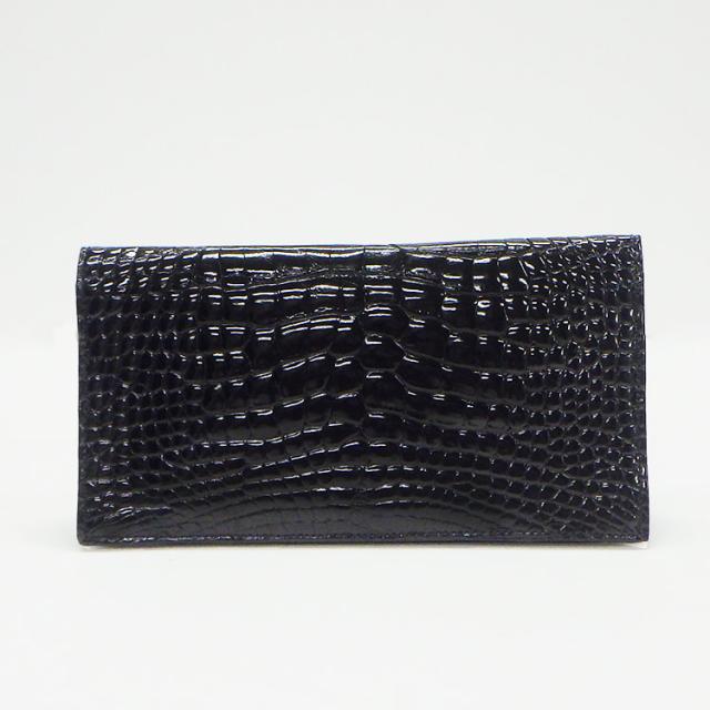 〓天然皮革〓メンズ長財布 札入れ 無双仕立◆ナイルクロコダイル革/センター1枚取り◆黒/シャイニング仕上◆WL10-BK 〓天然皮革〓メンズ長財布 札入れ 無双仕立◆ナイルクロコダイル革/センター1枚取り◆黒/シャイニング仕上◆WL10-BK