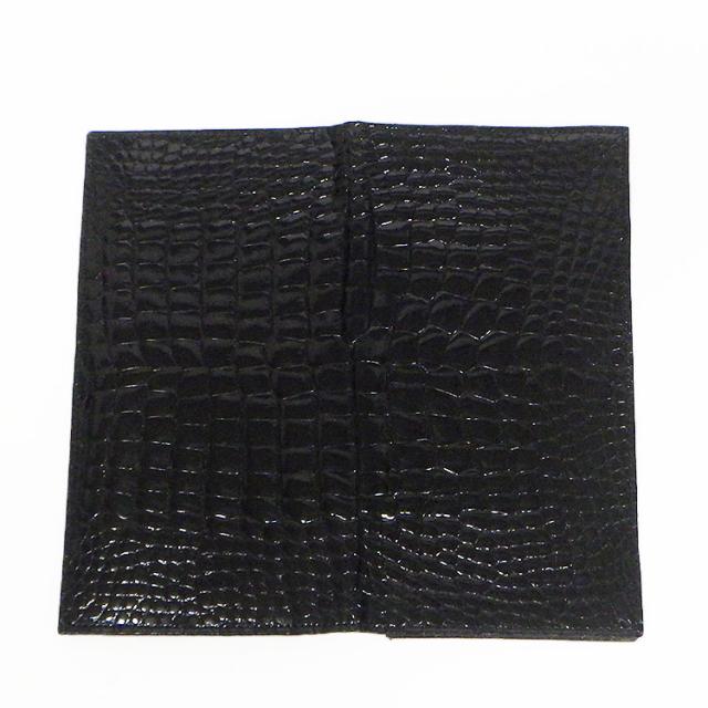 〓天然皮革〓メンズ長財布 札入れ 無双仕立◆ナイルクロコダイル革/センター1枚取り◆黒/シャイニング仕上◆WL10-BK 〓天然皮革〓メンズ長財布 札入れ 無双仕立◆ナイルクロコダイル革/センター1枚取り◆黒/シャイニング仕上◆WL10-BK