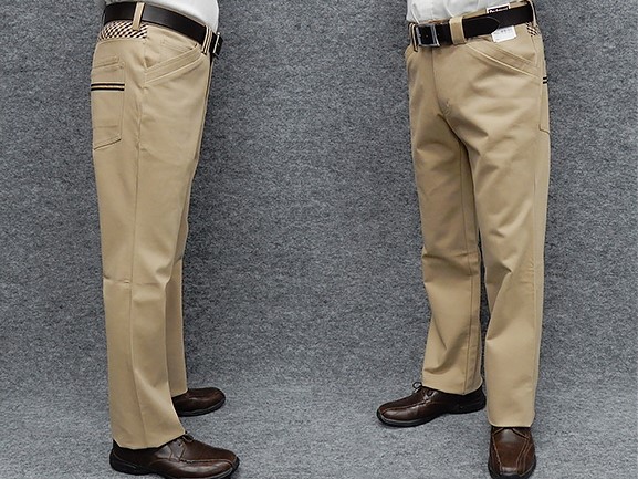 ジーンズ調デザインパンツ のびのび横ストレッチ ストレートパンツ 茶ベージュ W80 90cmの通販はau Pay マーケット 背広屋石k