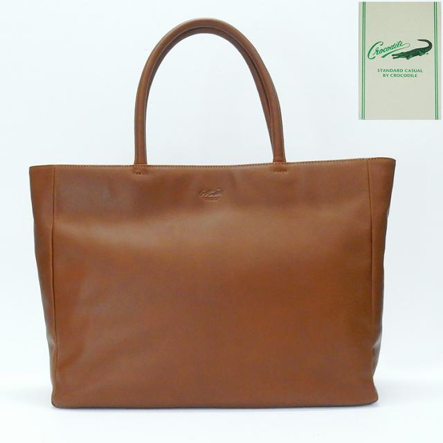 ◆crocodile◆クロコダイル◆ トートバッグ 茶/ブラウン 牛革 メンズ ユニセックス bg6cm088-20