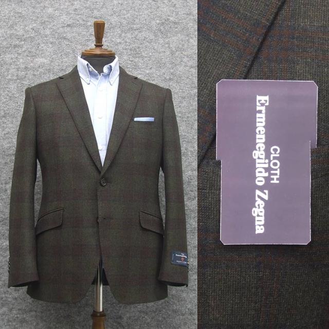 秋冬物スタイリッシュ2釦ジャケット　[Ermenegildo Zegna] TOROFIO CASHMERE使用　[AB体]　濃紺系綾　メンズ　ezz08