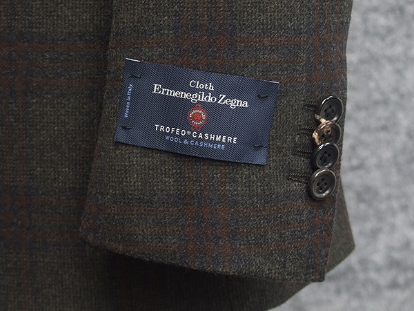 秋冬物スタイリッシュ2釦ジャケット　[Ermenegildo Zegna] TOROFIO CASHMERE使用　[AB体]　濃紺系綾　メンズ　ezz08 秋冬物スタイリッシュ2釦ジャケット [Ermenegildo Zegna] TOROFIO