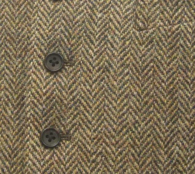 英国生地 [Harris Tweed]ハリスツイード ベスト [A体][AB体]兼用 茶系