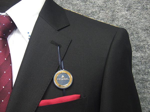 通年〜春夏物　[Scabal] スキャバル　ベーシック2釦シングルスーツ　黒/無地　日本製　[AB体][BB体]　ロゴ裏地　scb-R50 通年〜春夏物 [Scabal] スキャバル ベーシック2釦シングルスーツ 黒