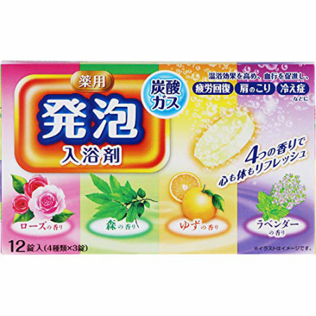 奥田薬品 薬用発泡入浴剤 40g×12錠(4種類×3錠) [医薬部外品] 【3箱セット】【お取り寄せ】(4971159018351-3)