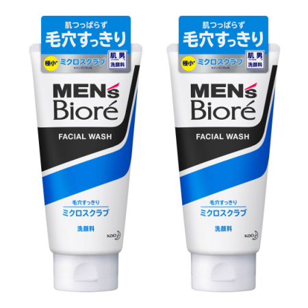 花王 メンズビオレ ミクロスクラブ洗顔 130g【2個セット】【お取り寄せ】(4901301257680-2)