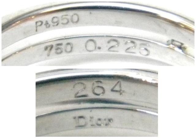 ｸﾘｽﾁｬﾝ･ﾃﾞｨｵｰﾙ 指輪 ﾀﾞｲﾔﾓﾝﾄﾞﾘﾝｸﾞ 0.225ct D・VVS2・EX /Pt950、750YG 【中古】(42018)