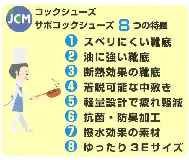 サボコックシューズ JCM 男女兼用 厨房シューズ 白 黒 かかとなし (送料無料)「ロジ」の通販はau PAY マーケット -  作業服・作業用品のダイリュウ