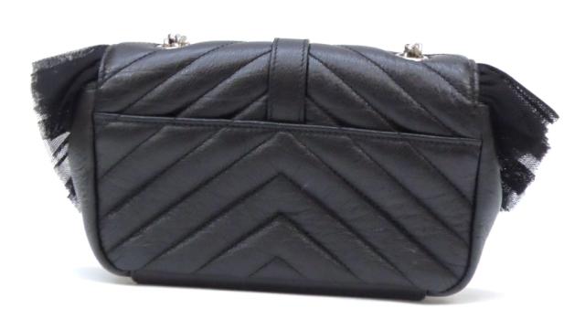 ｲｳﾞ ｻﾝﾛｰﾗﾝ Ysl ｼｮﾙﾀﾞｰﾊﾞｯｸﾞ ﾁｪｰﾝﾊﾞｯｸﾞ ﾌﾘﾙ 黒 ﾚｻﾞｰ 中古 の通販はau Pay マーケット 堀田商事質店
