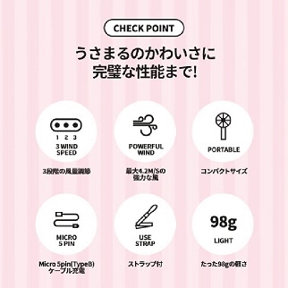 【新品】USAMARU ミニハンディファン　60個 楽天市場】【おまけ付き】USAMARU MINI HANDY FAN ☆うさまる