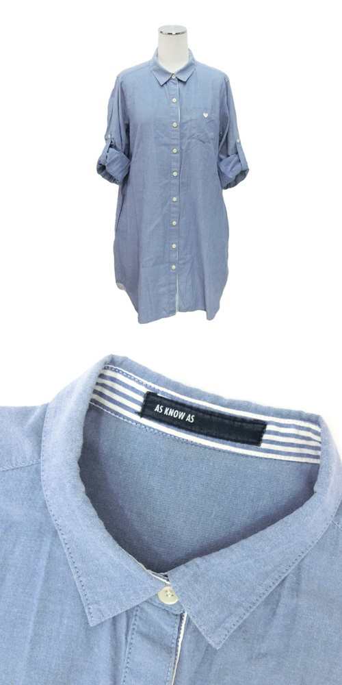 As Know As アズ ノゥ アズ ハート 刺繍 ロングシャツ チュニックワンピース 0493 中古 の通販はau Pay マーケット Jimu