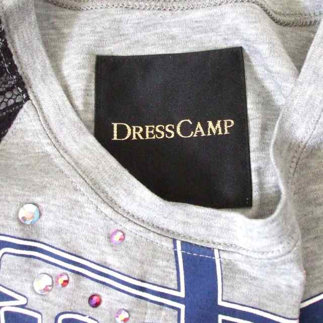 美品 DRESSCAMP ドレスキャンプ 袖レースカットソー (グレー ロンT