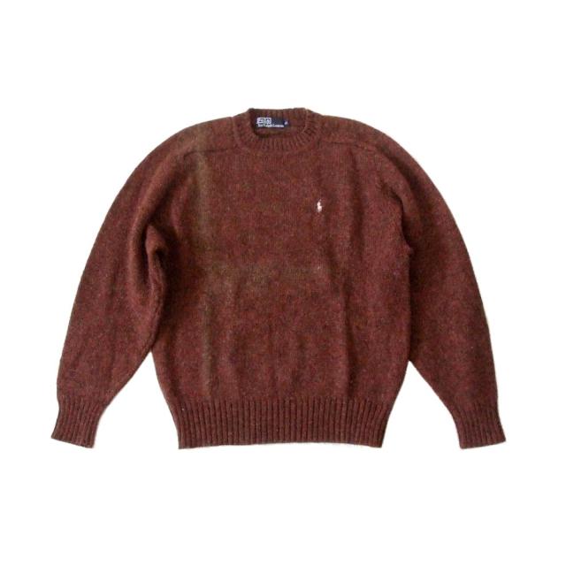 Polo Ralph Lauren ポロラルフローレン 定番 ワンポイントシェットランドニットセーター 茶色 ブラウン ポニー 中古 の通販はau Pay マーケット Jimu