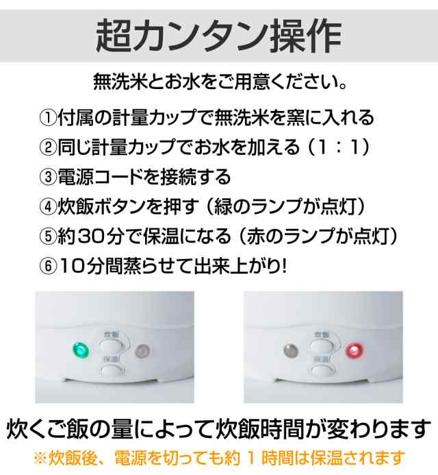 防災グッズ タケルくん 直流 炊飯器 DC12V用 1.5合炊き