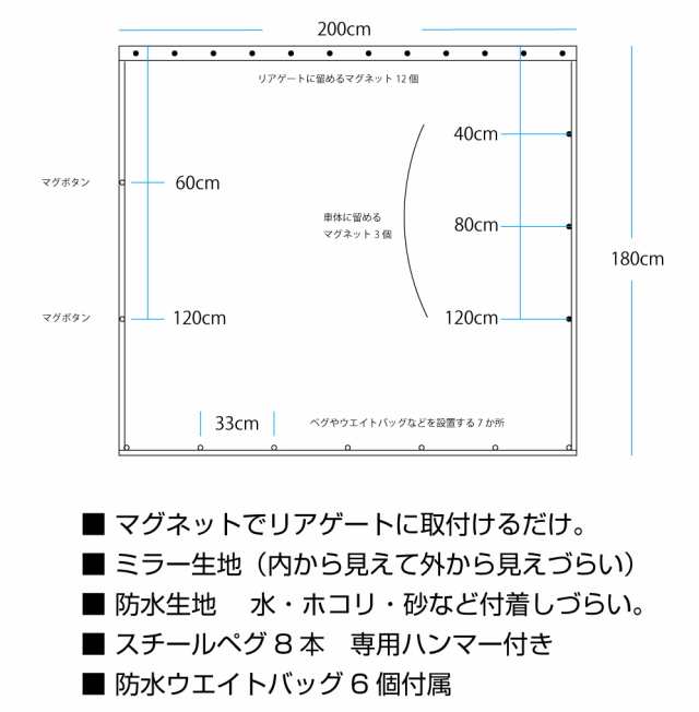 リアゲート リア ゲート タープ テント カーテン 車中泊 キャンプ キャンピングカー 軽キャンパー プライバシー レジャー 着替え  シャワの通販はau PAY マーケット キャラッツ au PAY マーケット－通販サイト