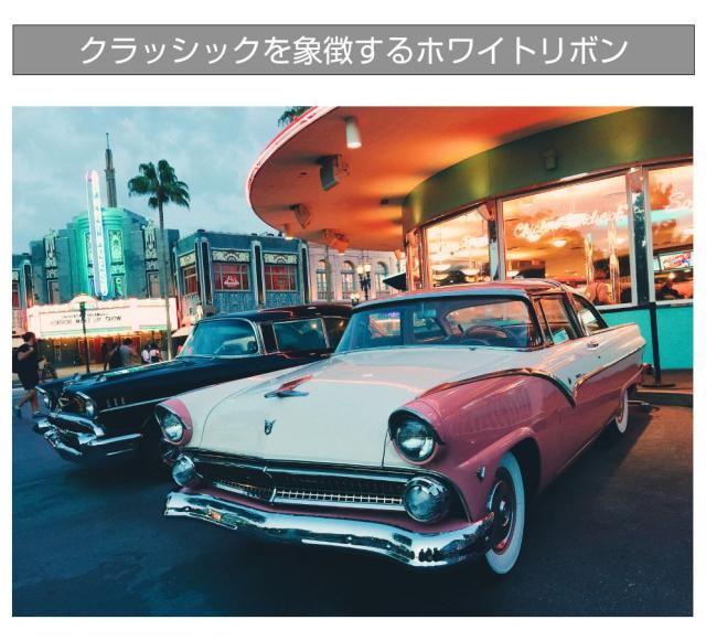 14インチ ホワイトリボン ホイールキャップ挟み込みタイプ 1台分