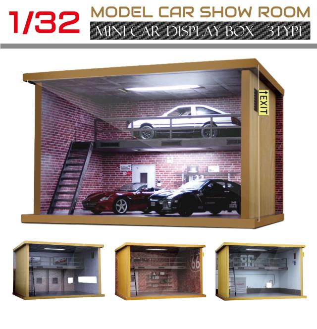 1/18 ミニカー ジオラマ ショールーム ディスプレイ 棚 ガレージ