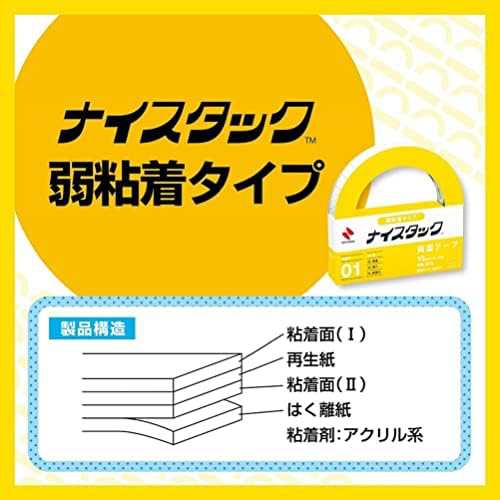 ニチバン 両面テープ ナイスタック (弱粘着) 1巻入 10mm×18m NW-R10